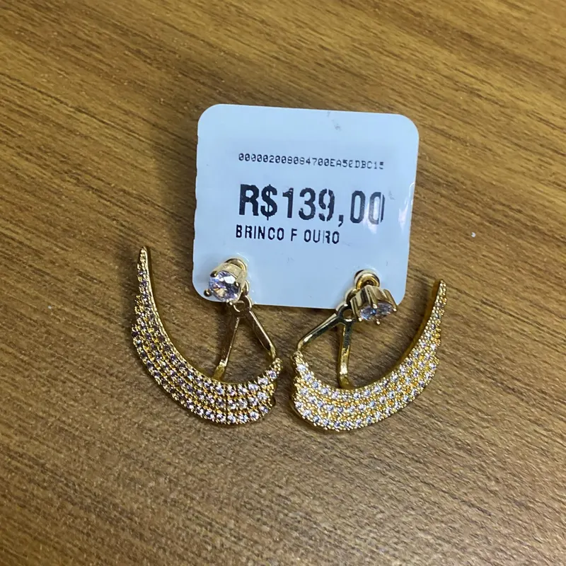 Ear cuff meia-lua cravejado