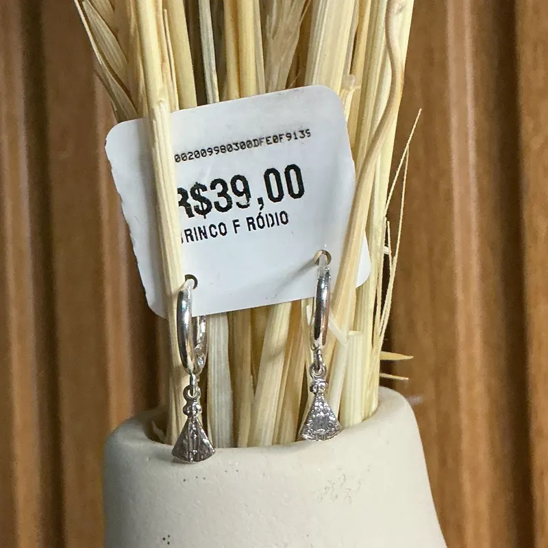 Argola com pingente cravejado